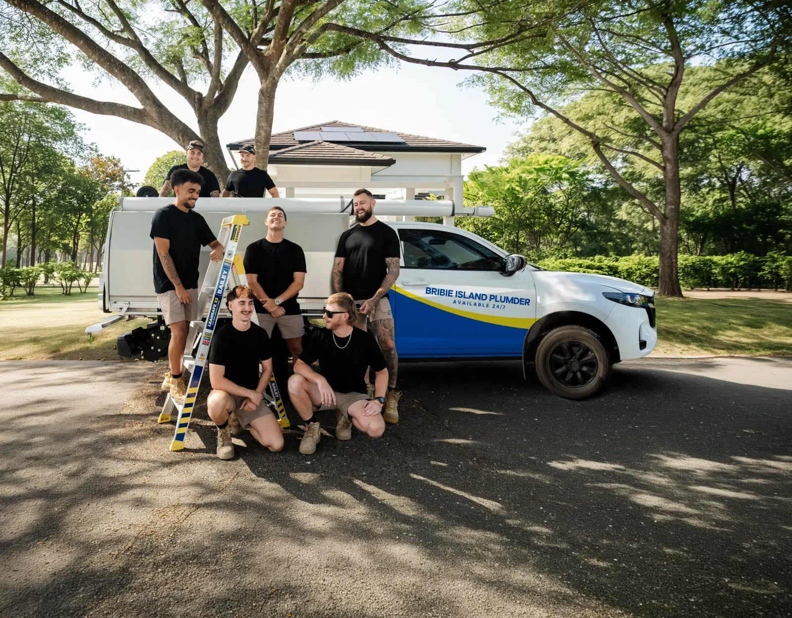 Bribie Island Plumber ute and team